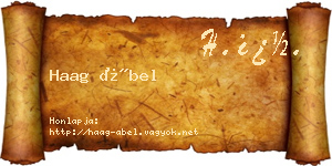 Haag Ábel névjegykártya