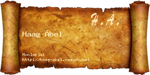 Haag Ábel névjegykártya