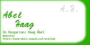 abel haag business card